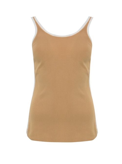 Top in viscosa con bande logo Honey/Avorio Elisabetta Franchi | TK51S56E2EG1